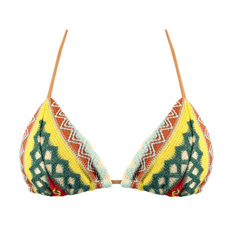 LULI FAMA Triangle bikini top High Noon Heat Multicolored
