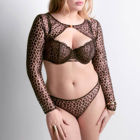 3 pieces set AUBADE Crazy in Love Satin Brown