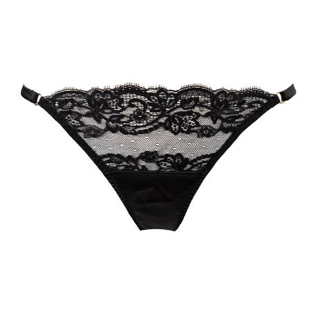 COCO DE MER Silk and lace Brazilian brief Seraphine Black