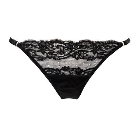 COCO DE MER Silk and lace Open brief Seraphine Black