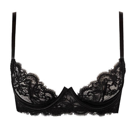 COCO DE MER Silk and lace Demi-cup bra Seraphine Black