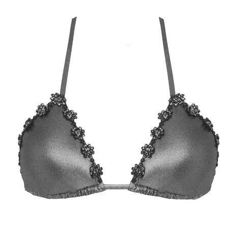 AGENT PROVOCATEUR Triangle bikini top Maiya Black/ Silver
