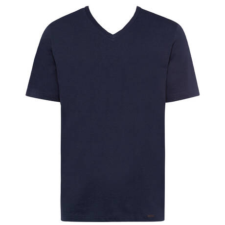 HANRO T-Shirt mit V-Ausschnitt für Männer aus Baumwolle Living Shirts Deep Navy