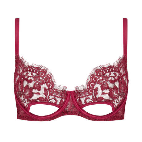 COCO DE MER Lace Demi-cup ouvert bra Naraya Burgundy