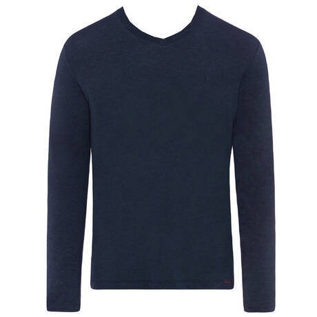 HANRO Men's long-sleeved top Casuals Deep Navy