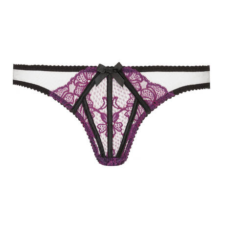 AGENT PROVOCATEUR Slips aus Spitze Rozlyn Black/Plum