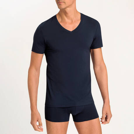 2 pieces set HANRO Cotton Superior Midnight Navy