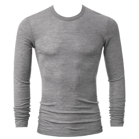 CALIDA T-shirt manches longues homme en laine et soie Wool & Silk Platin Melé
