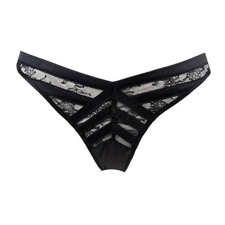 LIVY Silk and lace Tanga Cosmic Park Black