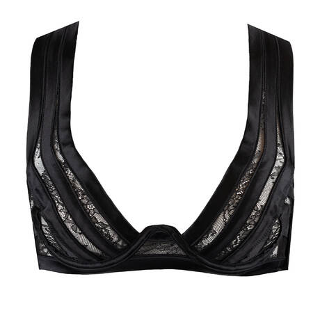 LIVY Silk and lace Underwire bra Cosmic Park Black
