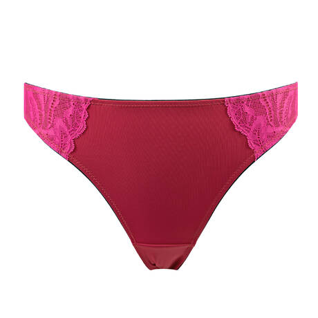DORA LARSEN Lace Brazilian brief Tulasi Microfibre Dark Red