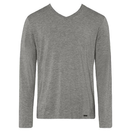 HANRO Men's long-sleeved top Casuals Stone Melange