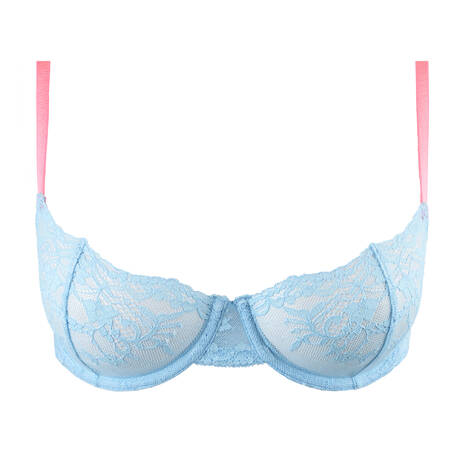 DORA LARSEN Lace Demi-cup bra Manon Floral Pale Blue