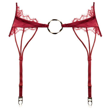 LIVY Porte-jarretelles en soie et dentelle Dahlia Street Rouge