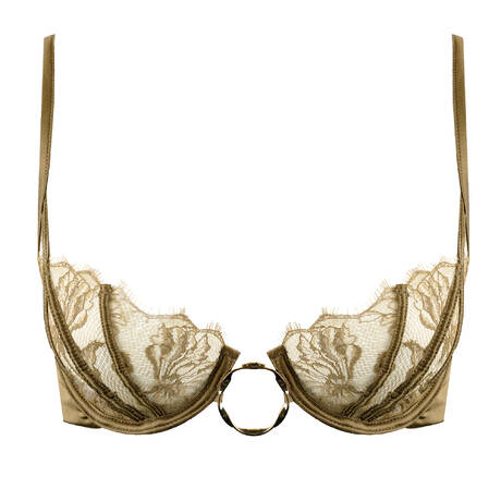 LIVY Silk and lace Demi-cup bra Dahlia Street Bronze