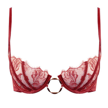 LIVY Soutien-gorge corbeille en soie et dentelle Dahlia Street Rouge