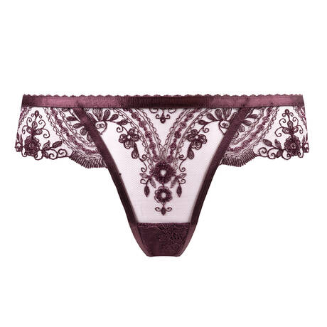 SHIKKOSA Lace Open brazilian brief Tattoo Blackberry