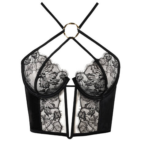 LIVY Longline-BH aus Seide und Spitze Dahlia Street Schwarz