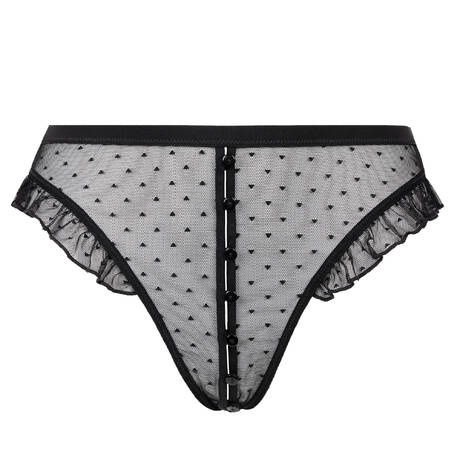 ATELIER AMOUR Tanga ouvert Coup de foudre Noir