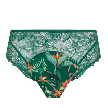 LISE CHARMEL Silk and lace High-waisted panty Tropique En Fleurs Nature Tropic