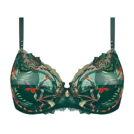 LISE CHARMEL Silk and lace Underwire bra Tropique En Fleurs Nature Tropic
