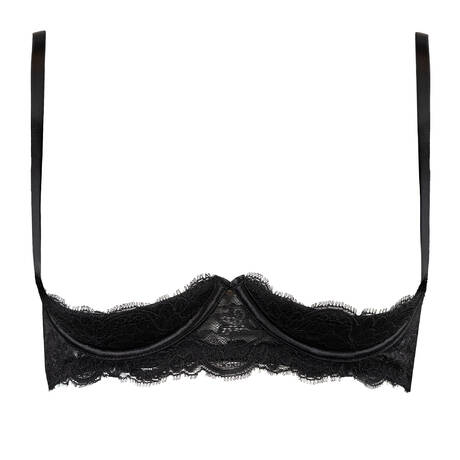 COCO DE MER Silk and lace Ouvert bra Seraphine Black