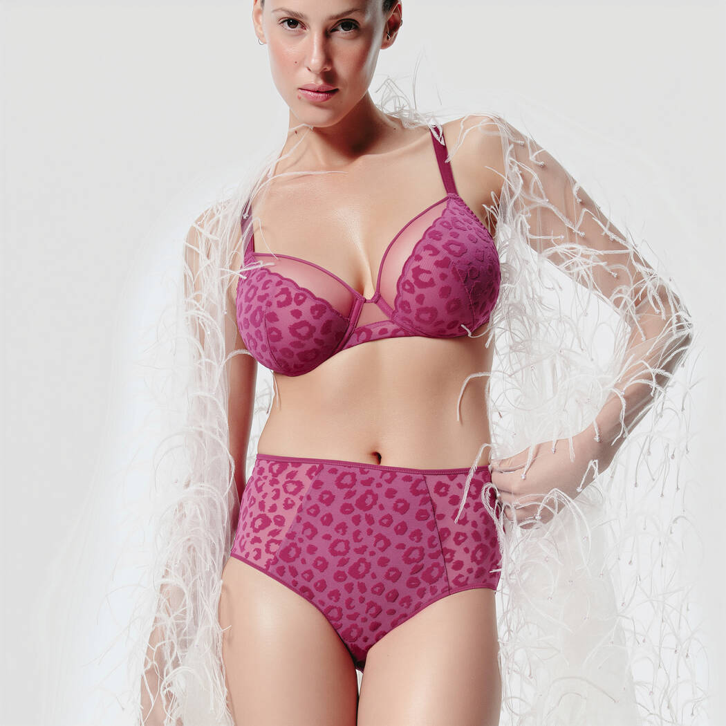 Ensemble Lingerie Valege Faye Fuchsia - Soutien-gorge 95F & Tanga XL, Neuf Avec étiquettes