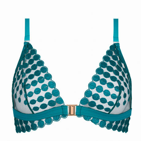 HUIT Soutien-gorge triangle ouverture frontale Deco Dots Turquoise