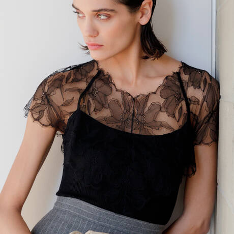 OSCALITO Wool and silk Tank Alicudi Black