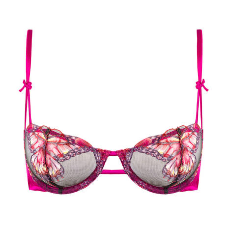 FLEUR DU MAL Soutien-gorge corbeille Butterfly Embroidery Cerise