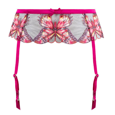 FLEUR DU MAL Porte-jarretelles Butterfly Embroidery Cerise