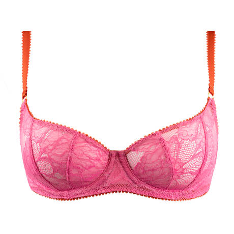 DORA LARSEN Lace Demi-cup bra Rosamund Pink
