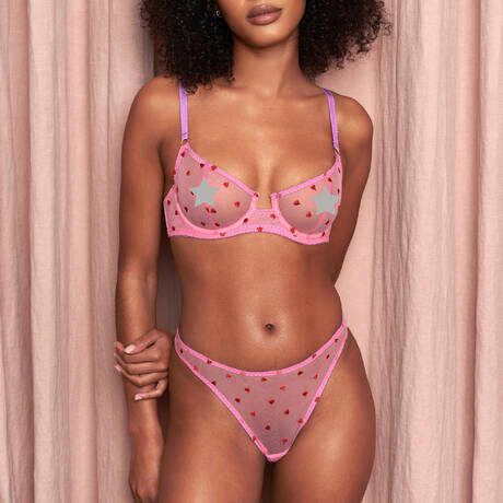 2 teile im set DORA LARSEN Priya Heart Flamingo Pink