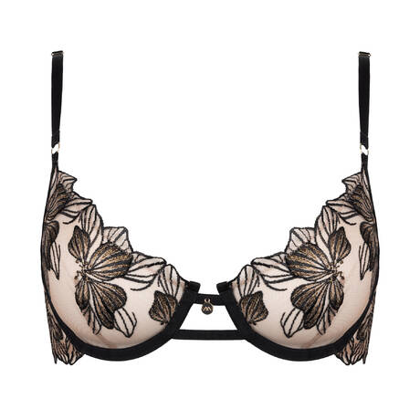 ATELIER AMOUR Demi-cup bra Fleur Défendue Black