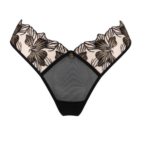 ATELIER AMOUR Tanga Fleur Défendue Black