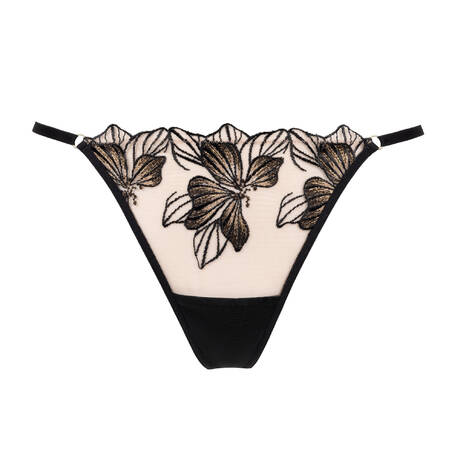 ATELIER AMOUR Thong Fleur Défendue Black