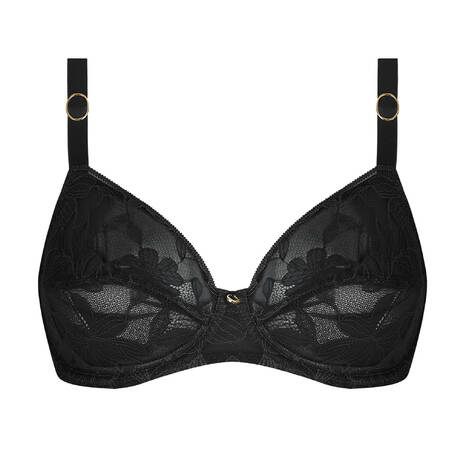 ANTIGEL Underwire full-cup bra lace Dentelle Rebelle Black