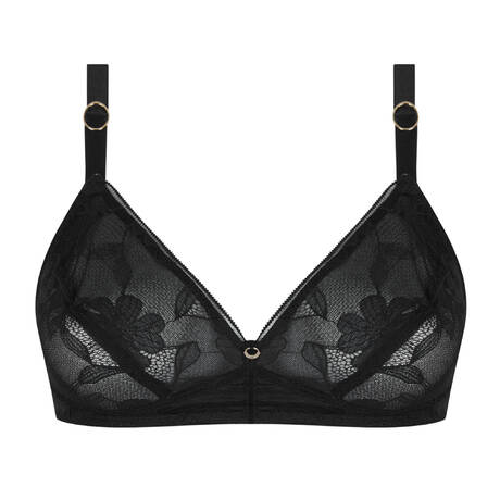 ANTIGEL Soutien-gorge sans armatures bonnets profonds en dentelle Dentelle Rebelle Noir
