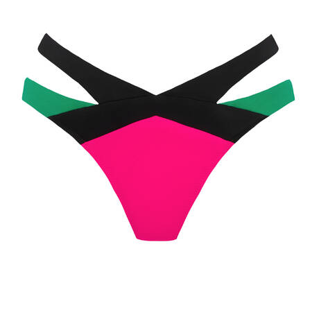 AGENT PROVOCATEUR Brazilian bikini Bottom Mazzy Black/Green/Pink