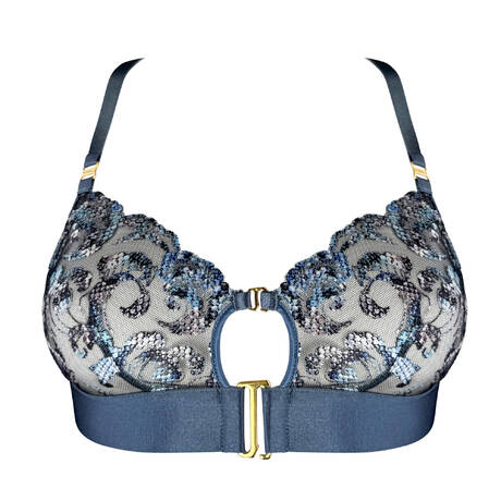 BORDELLE Wireless bra with front-opening Siren Denim