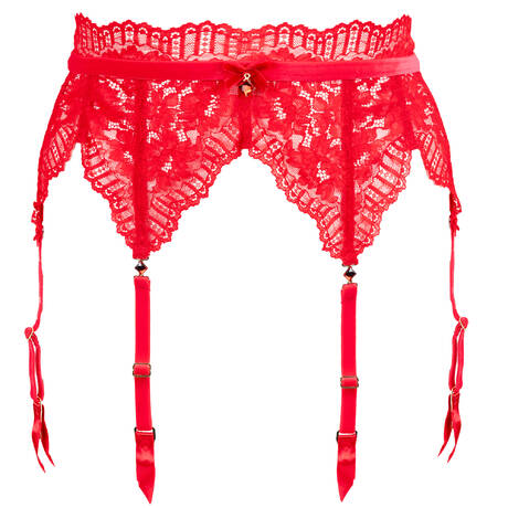 DITA VON TEESE Strapsgürtel 6 Befestigungen aus Spitze Floradora Flame