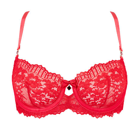 DITA VON TEESE Halbschalen-BH aus Spitze Floradora Flame