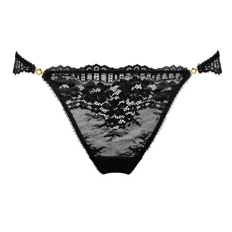 DITA VON TEESE Lace Thong Floradora Black
