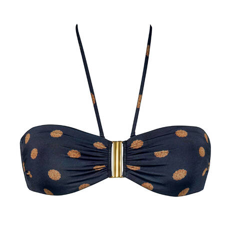 WATERCULT Bandeau bikini top with front opening Refined Heritage Navy Amber