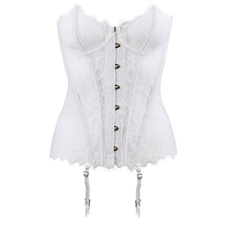 SHIKKOSA Lace Basque with front opening Madrid White