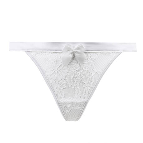 SHIKKOSA Lace Thong Madrid White