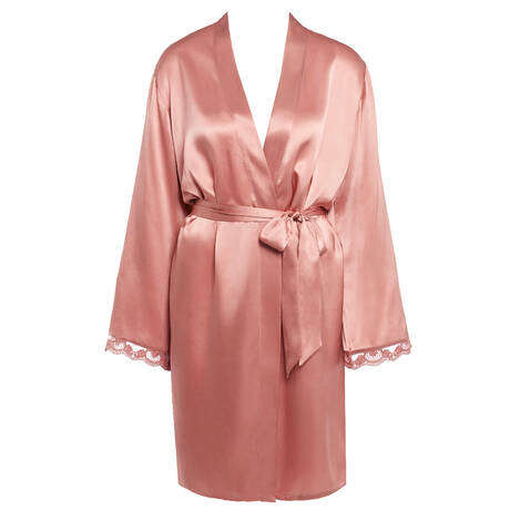 SIMONE PÉRÈLE Déshabillé en soie Love Me Rose Fumé