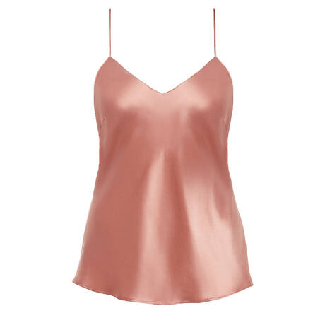 SIMONE PÉRÈLE Haut de pyjama caraco en soie Love Me Rose Fumé