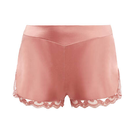 SIMONE PÉRÈLE Short de pyjama en soie Love Me Rose Fumé
