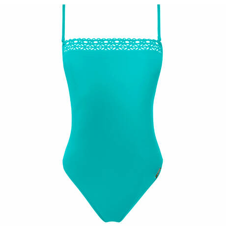 LISE CHARMEL Strapless one-piece swimsuit wireless Ajourage Couture Ajourage Lagon
